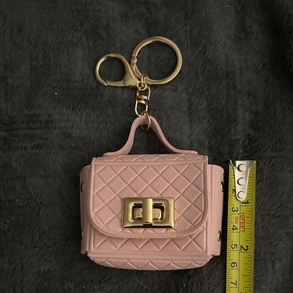Pink Quilted Mini Bag Keychain - Picture 1 of 4